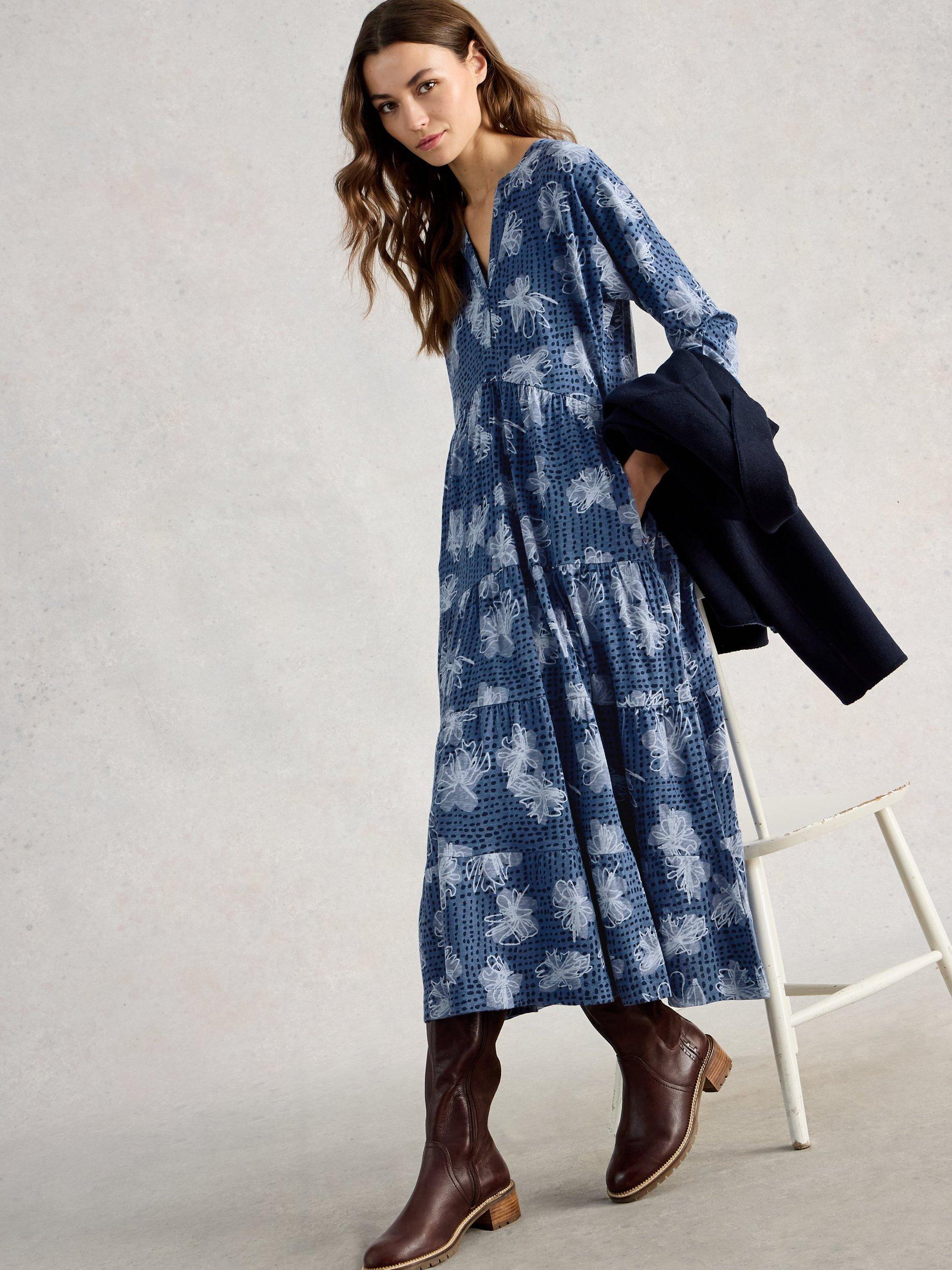 Product image 4 of 6, which shows White Stuff Tabitha Floral Tiered Dress, Mid, 6