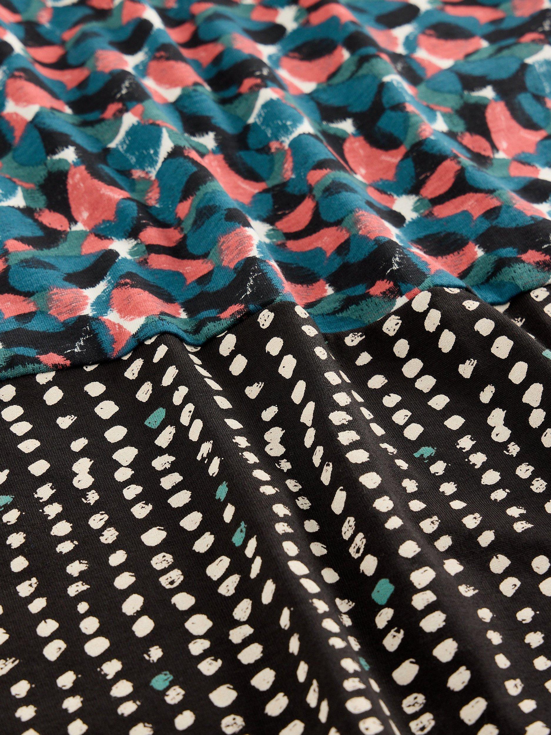 Product image 6 of 6, which shows White Stuff Tallie V-Neck Jersey Dress, Navy/Multi, 6