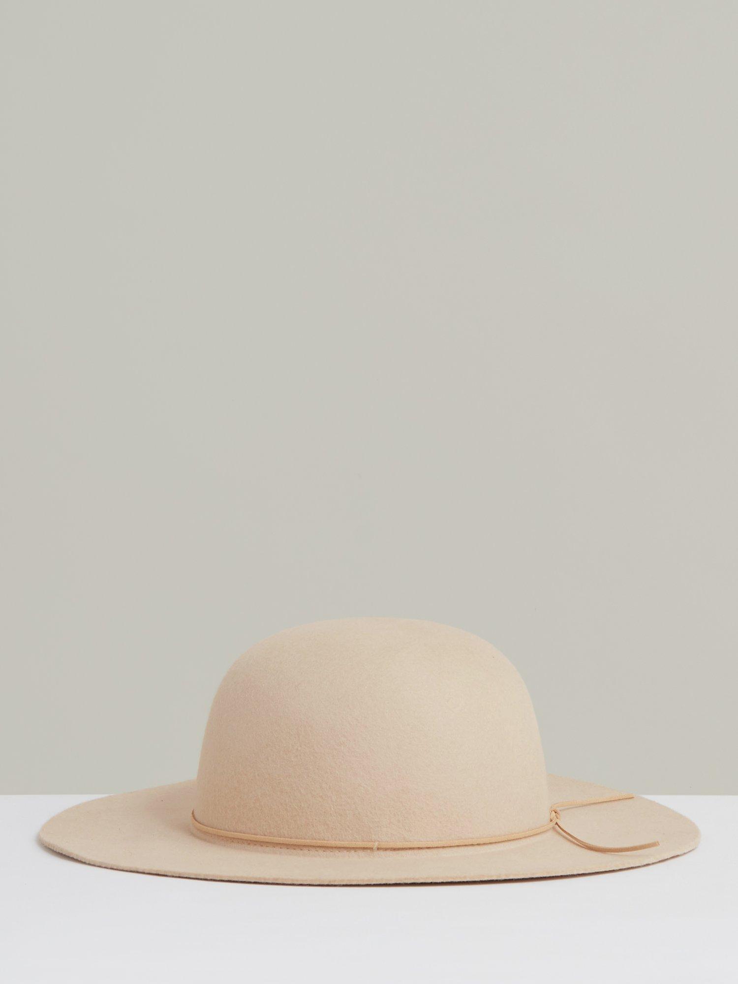 Product image 5 of 5, which shows Reiss Lucy Wool Trim Detail Hat, Neutral, S-M