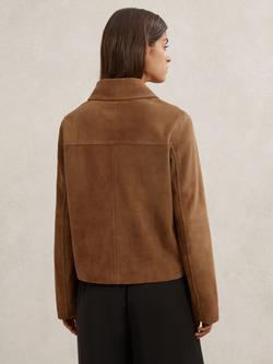 Reiss Miller Seam Detail Leather Jacket - view 2, Tan