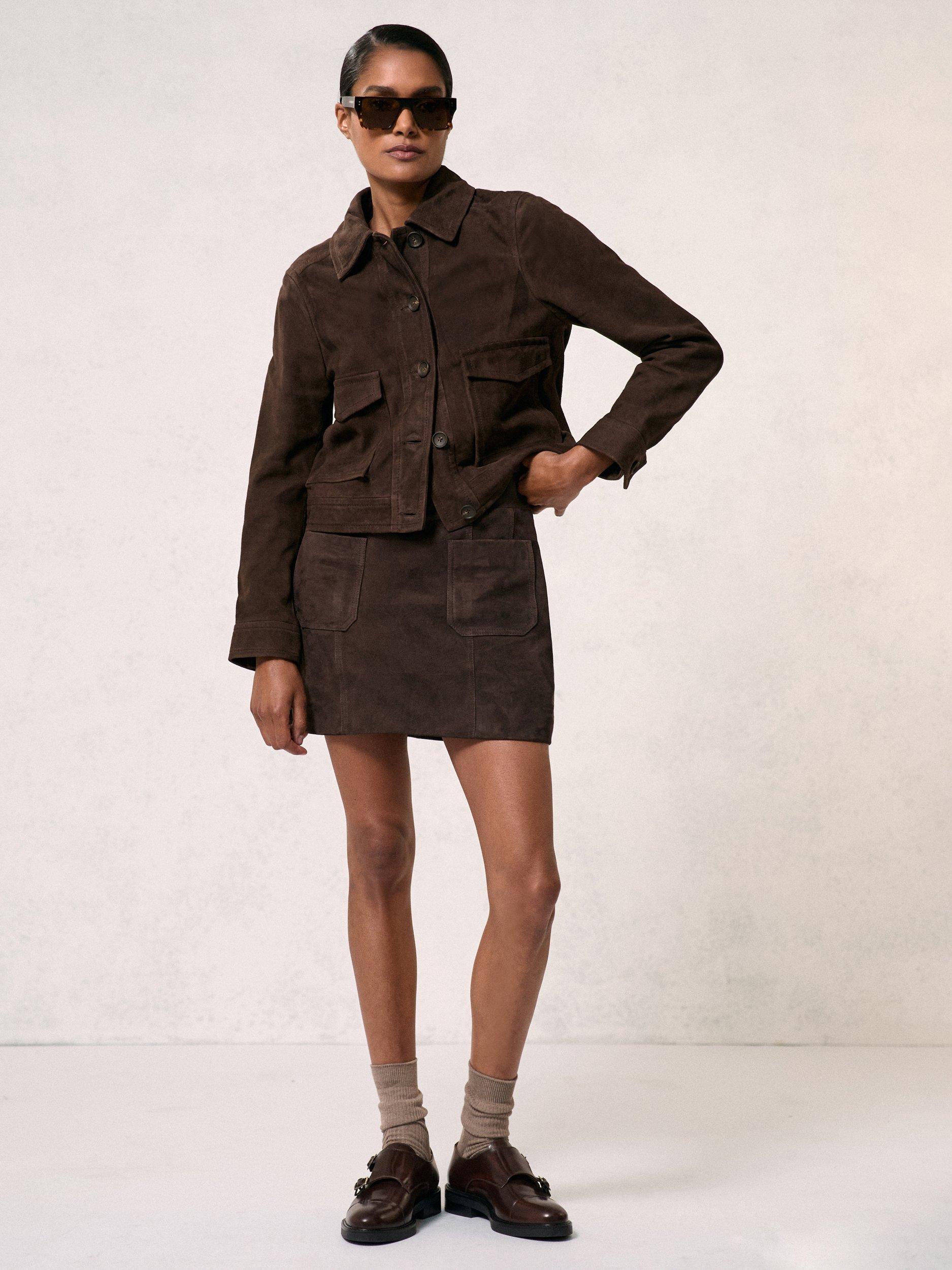 Product image 3 of 5, which shows Reiss Casper Leather Double Buckle Derby Shoes, Tan, 4