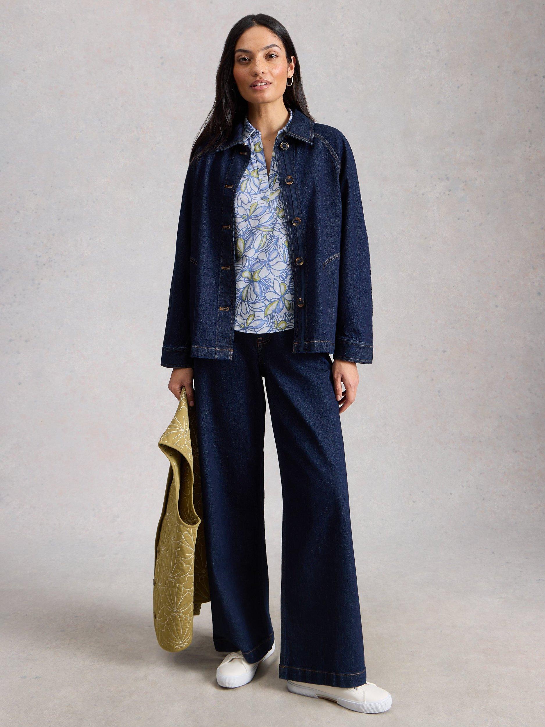 Product image 4 of 6, which shows White Stuff Allie Floral Jersey Shirt, White/Multi, 6