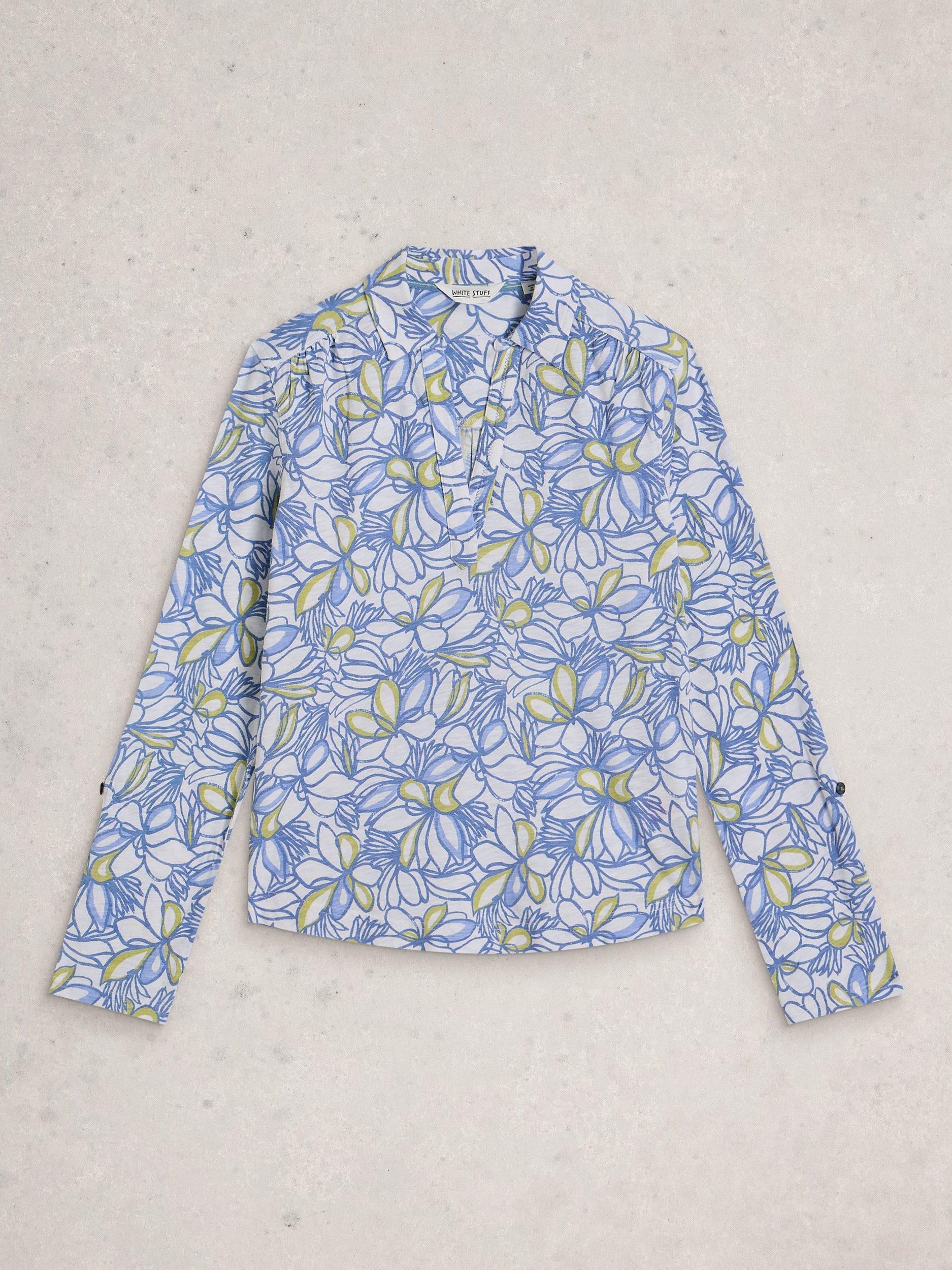 Product image 5 of 6, which shows White Stuff Allie Floral Jersey Shirt, White/Multi, 6