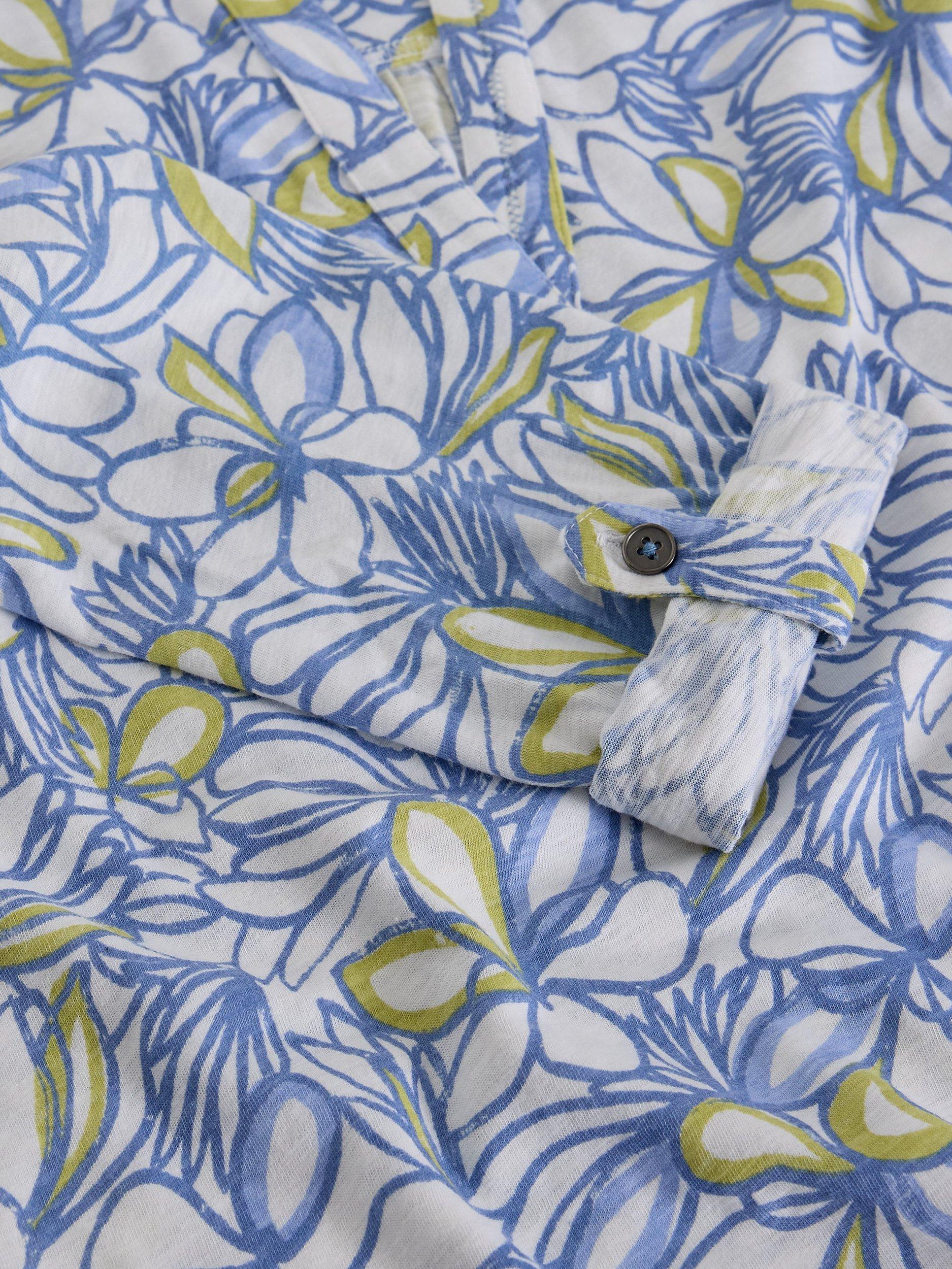 Product image 6 of 6, which shows White Stuff Allie Floral Jersey Shirt, White/Multi, 6