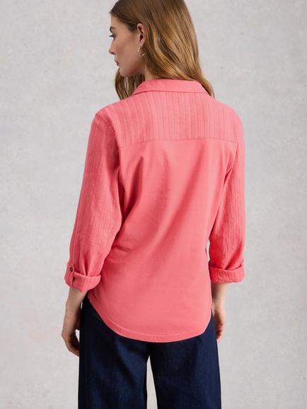 White Stuff Annie Jersey Shirt, Pink - view 2, Pink