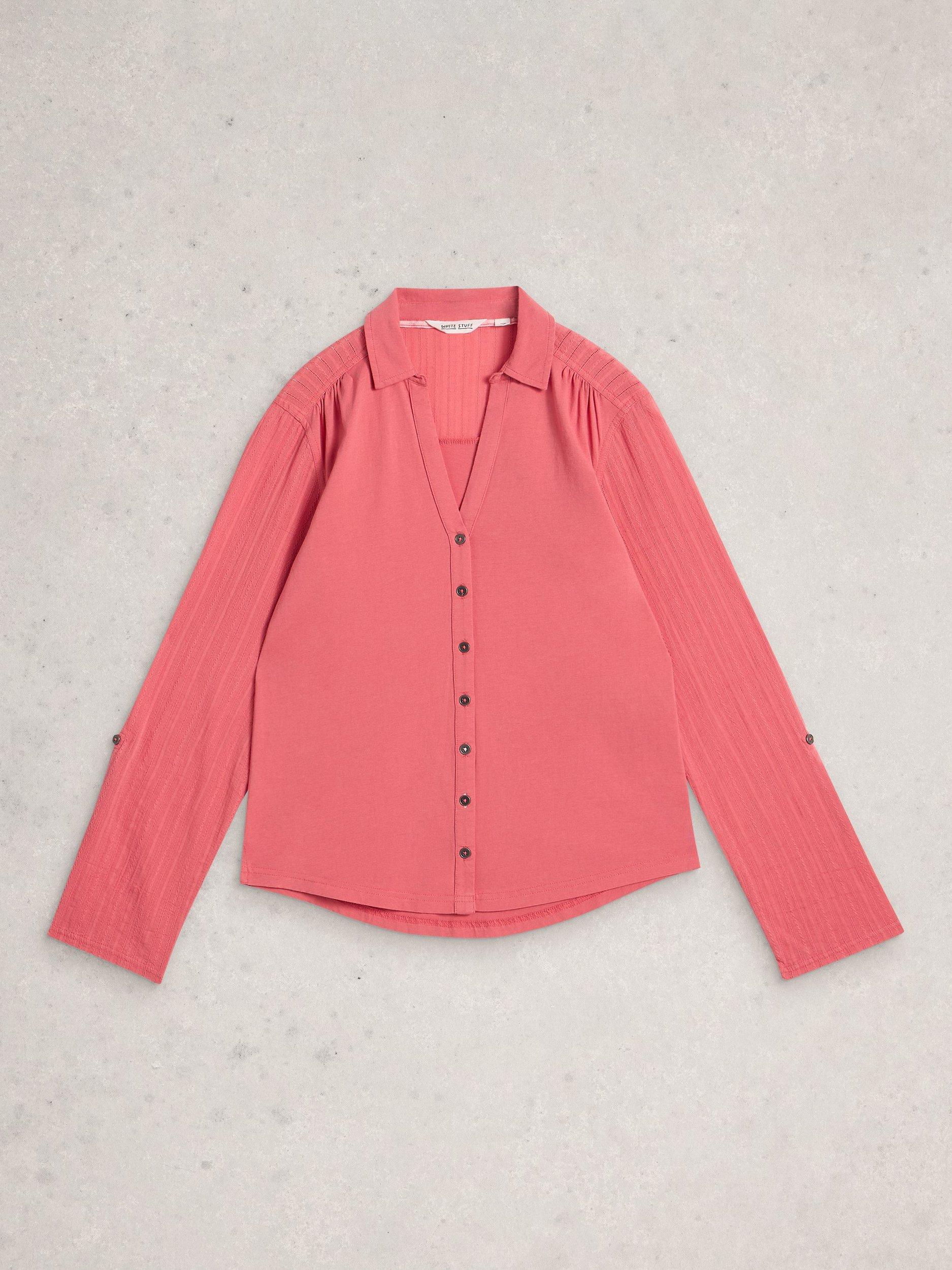 Product image 5 of 6, which shows White Stuff Annie Jersey Shirt, Pink, 6