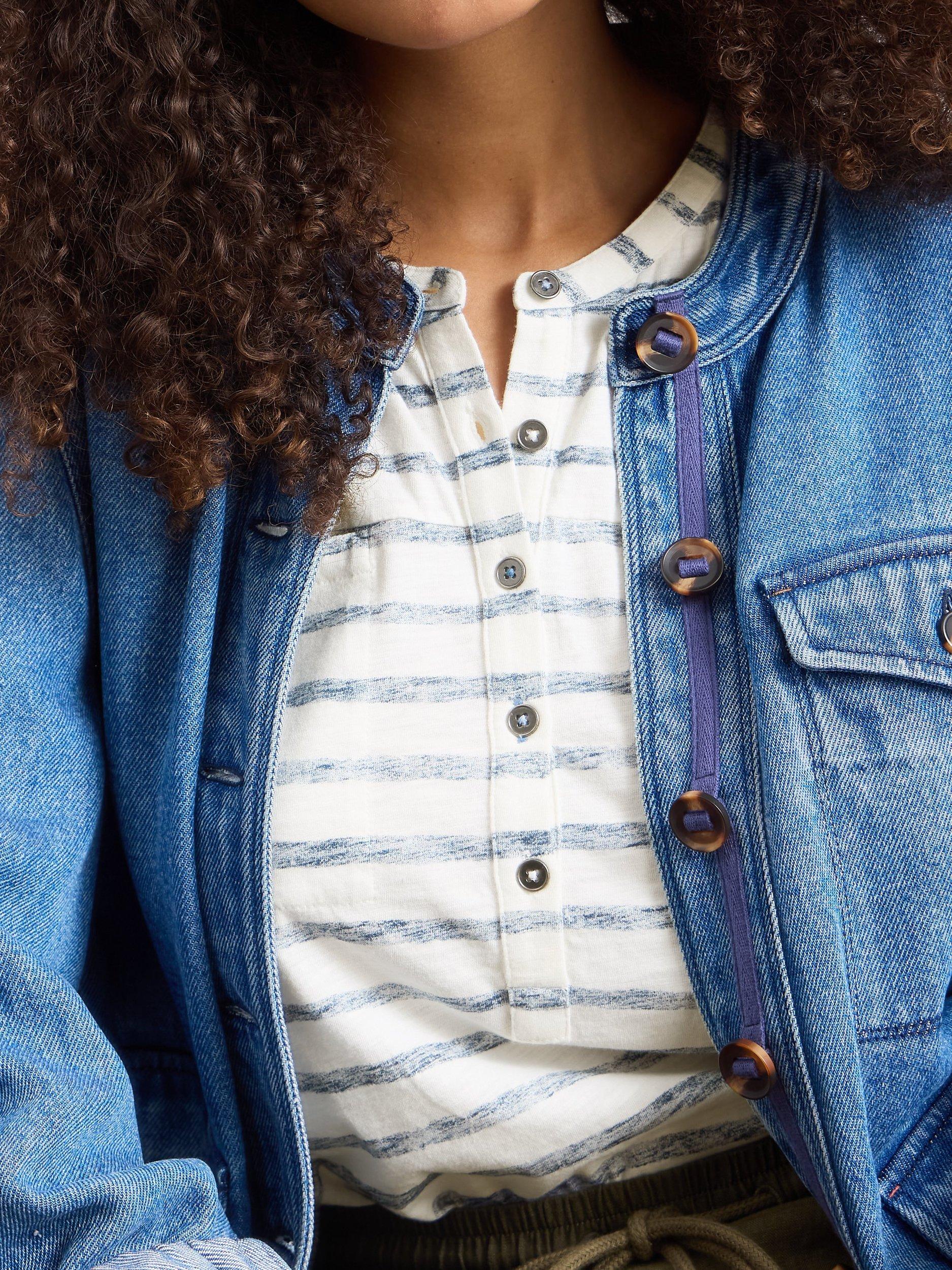 Product image 3 of 6, which shows White Stuff Beth Stripe Jersey Shirt, Multi, 6