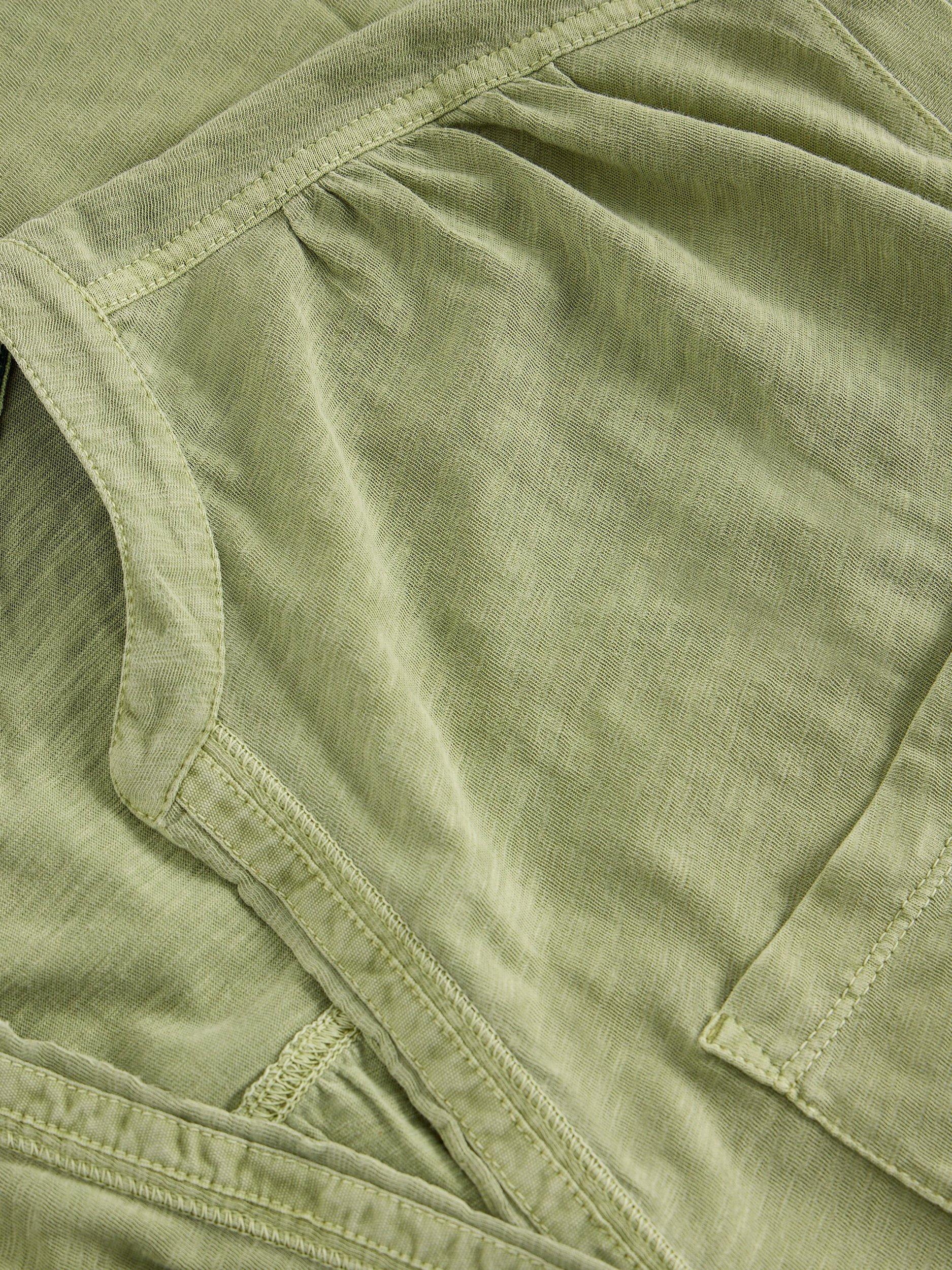 Product image 6 of 6, which shows White Stuff Cecily Button Neck Top, Green, 6