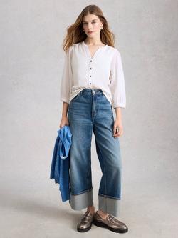 White Stuff Cotton Daisy Blouse, White, White