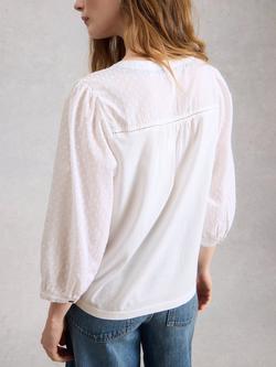 White Stuff Cotton Daisy Blouse, White - view 2, White