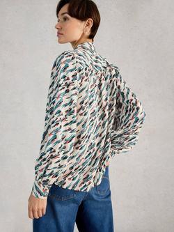 White Stuff Sienna Abstract Shirt, Ivory/Multi - view 2, Ivory/Multi