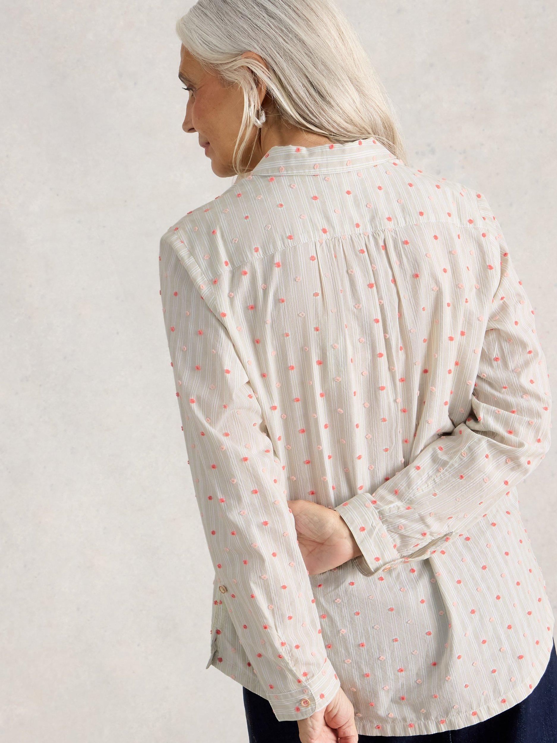 Product image 2 of 6, which shows White Stuff Sophie Embroidered Spot Shirt, Multi, 6