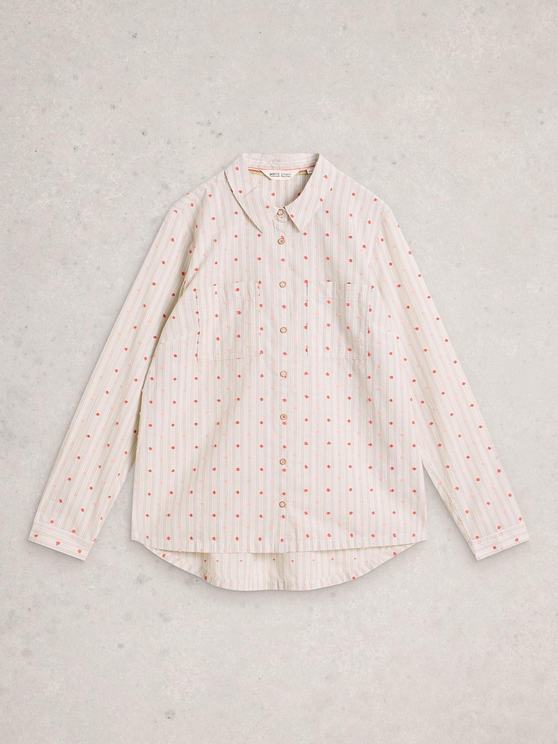 Product image 5 of 6, which shows White Stuff Sophie Embroidered Spot Shirt, Multi, 6