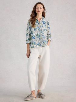 White Stuff Sophie Abstract Floral Shirt, Ivory/Multi, Ivory/Multi