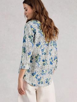 White Stuff Sophie Abstract Floral Shirt, Ivory/Multi - view 2, Ivory/Multi