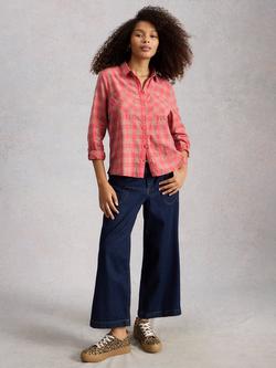 White Stuff Sophie Check Shirt, Pink/Multi, Pink/Multi