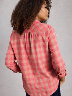 White Stuff Sophie Check Shirt, Pink/Multi - view 2, Pink/Multi