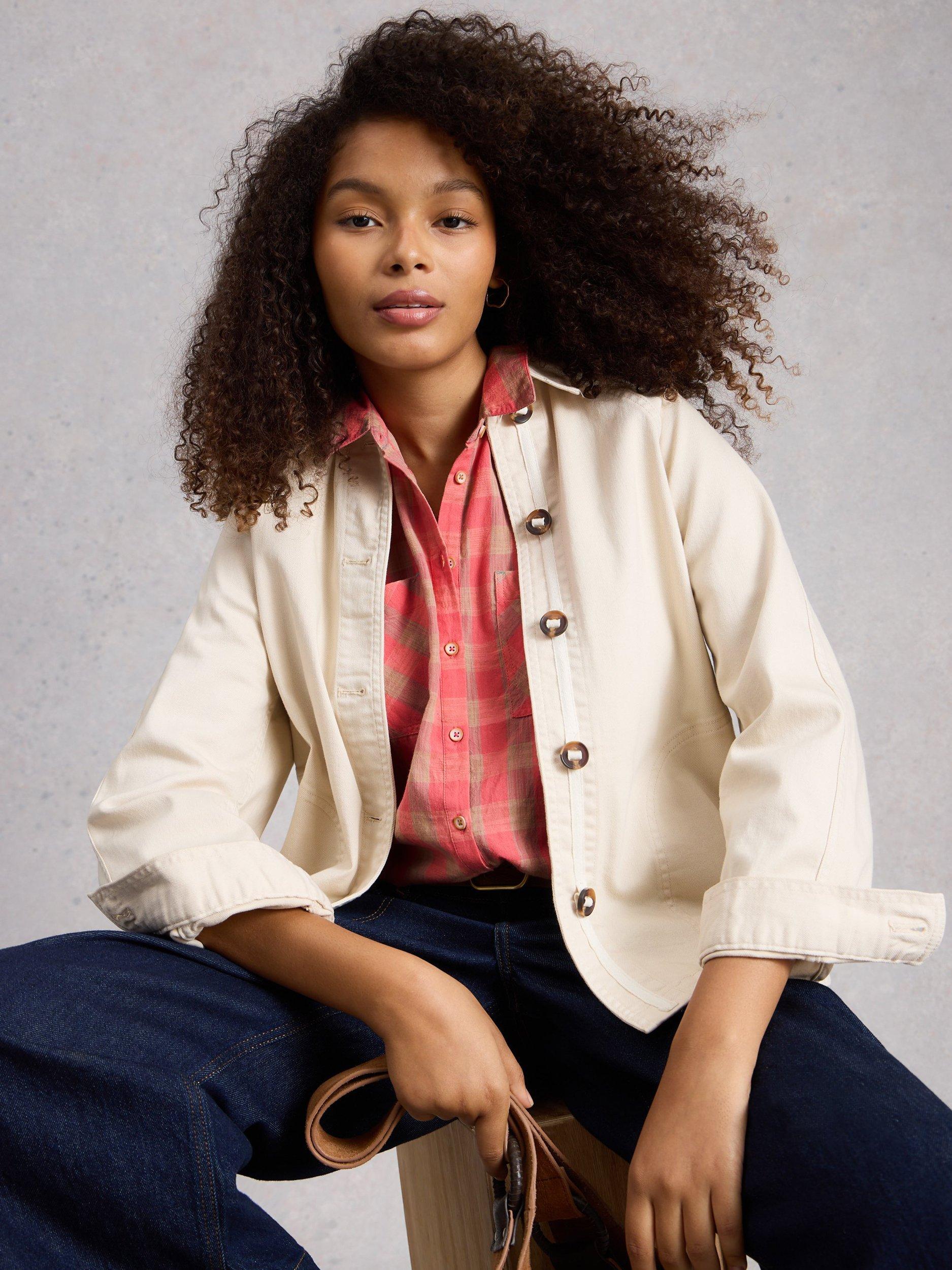 Product image 4 of 6, which shows White Stuff Sophie Check Shirt, Pink/Multi, 6