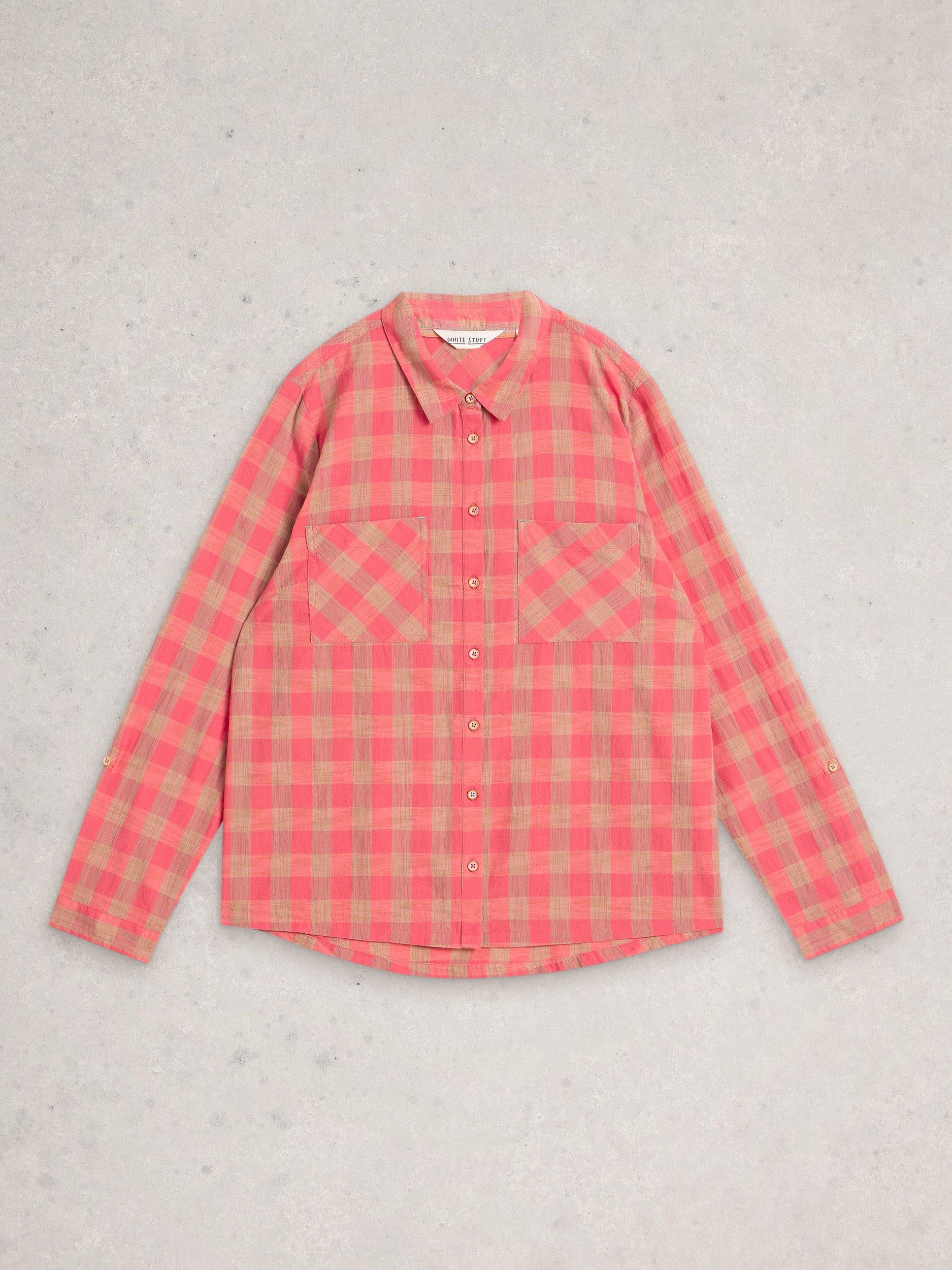 Product image 5 of 6, which shows White Stuff Sophie Check Shirt, Pink/Multi, 6