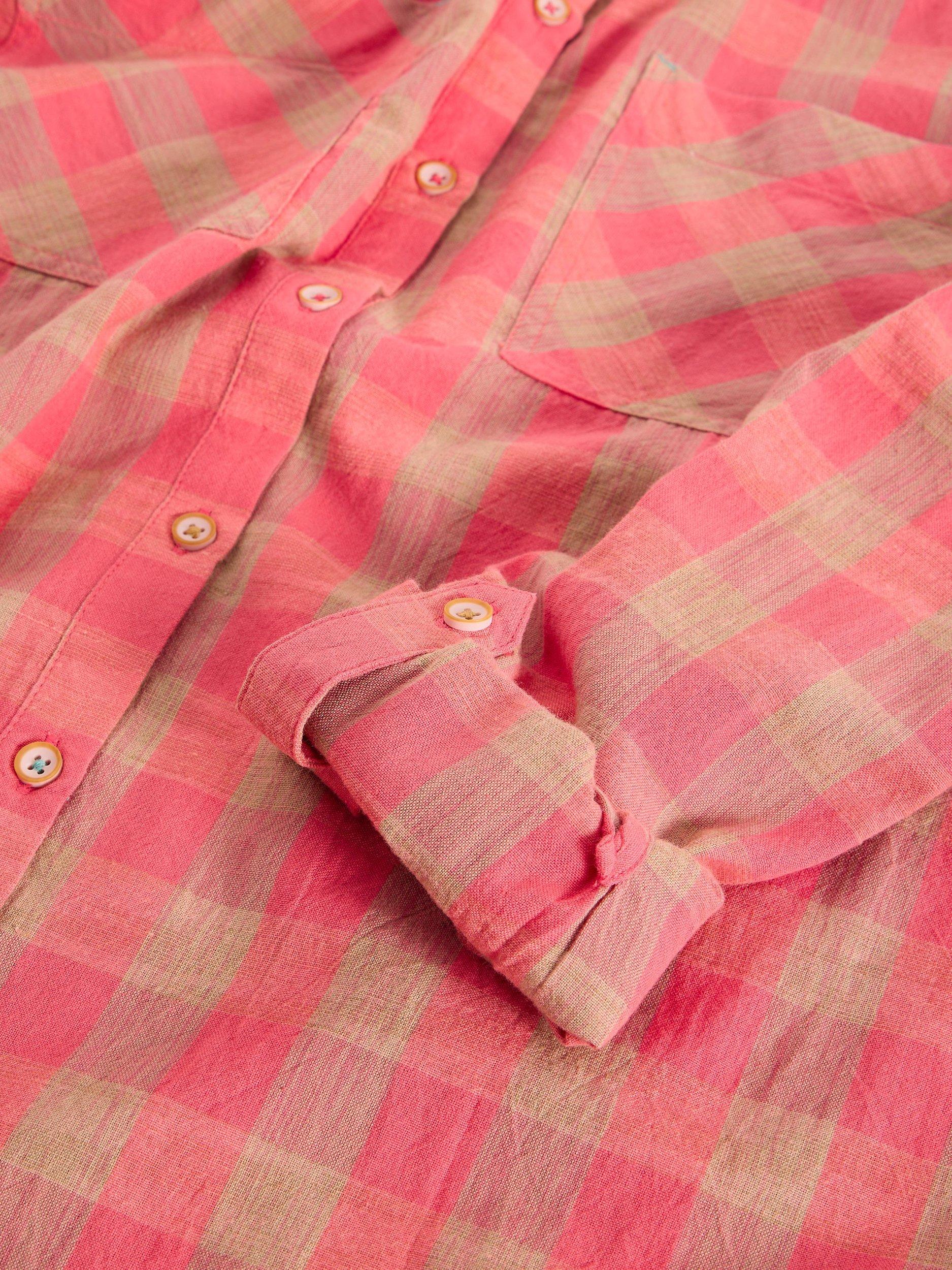Product image 6 of 6, which shows White Stuff Sophie Check Shirt, Pink/Multi, 6