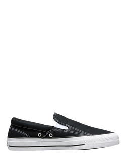 Converse Chuck Taylor All Star Canvas Slip-On Trainers, Black/White, Black/White