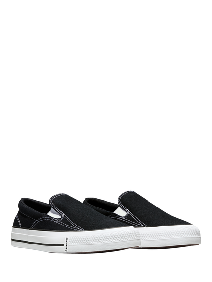 Converse Chuck Taylor All Star Canvas Slip-On Trainers, Black/White - view 2, Black/White