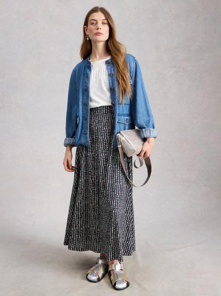 White Stuff Jada Abstract Maxi Dress, Navy/Multi, Navy/Multi