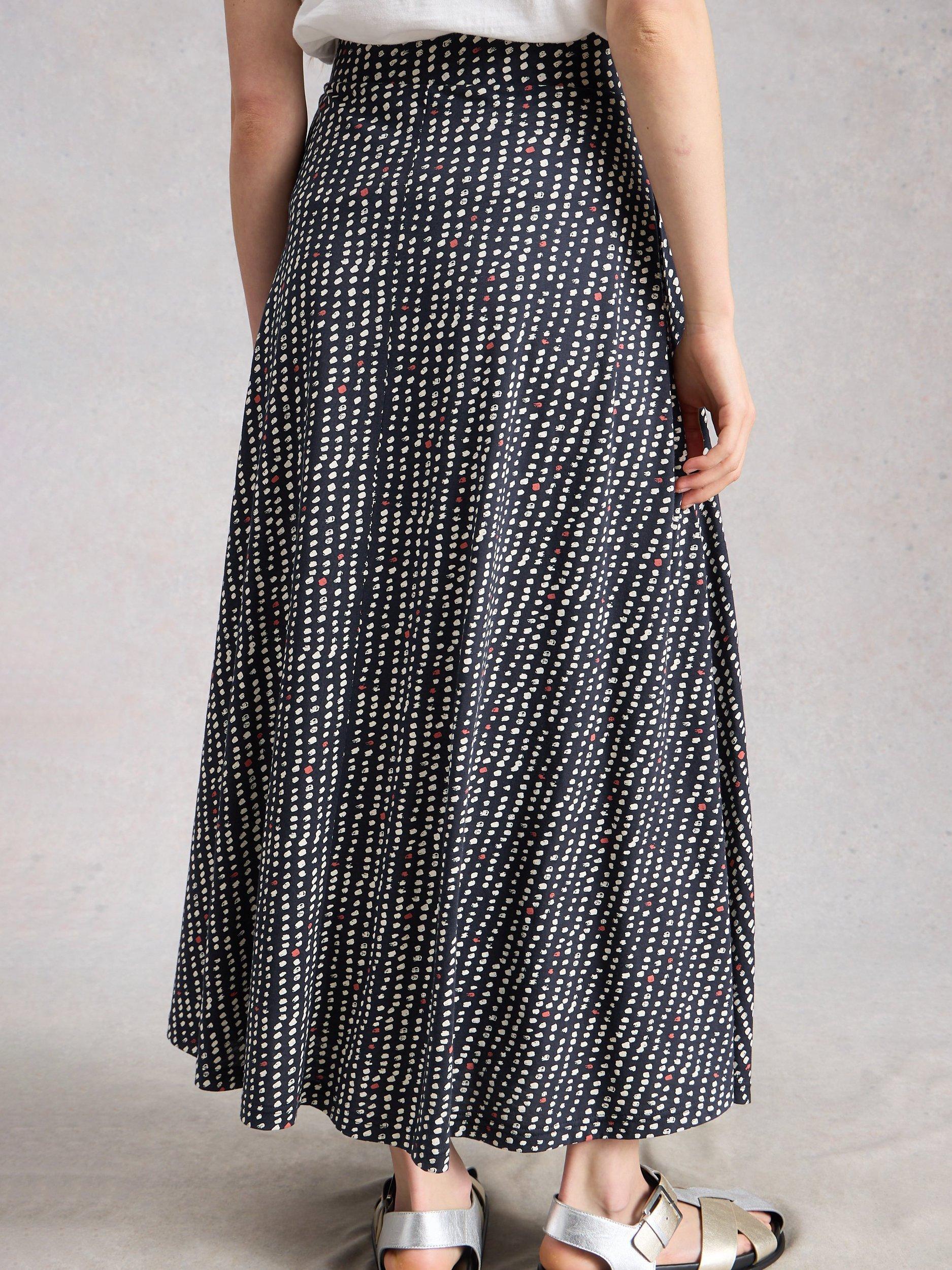 Product image 2 of 6, which shows White Stuff Jada Abstract Maxi Dress, Navy/Multi, 6