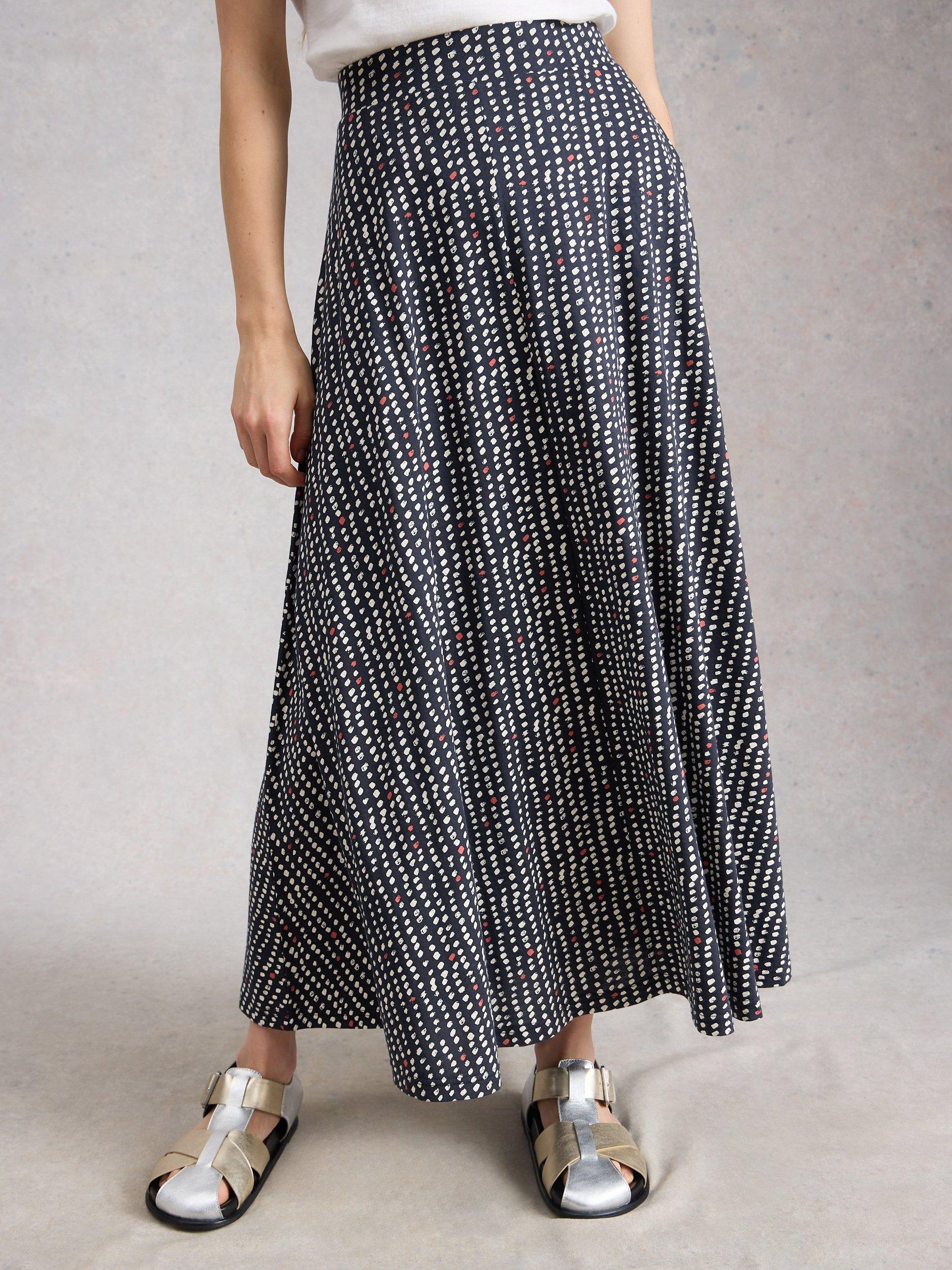Product image 4 of 6, which shows White Stuff Jada Abstract Maxi Dress, Navy/Multi, 6