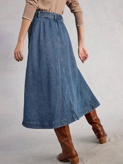 White Stuff Lexi Tie Waist Denim Skirt, Blue - view 2, Blue