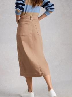 White Stuff Tia Denim Midi Skirt - view 2, Natural