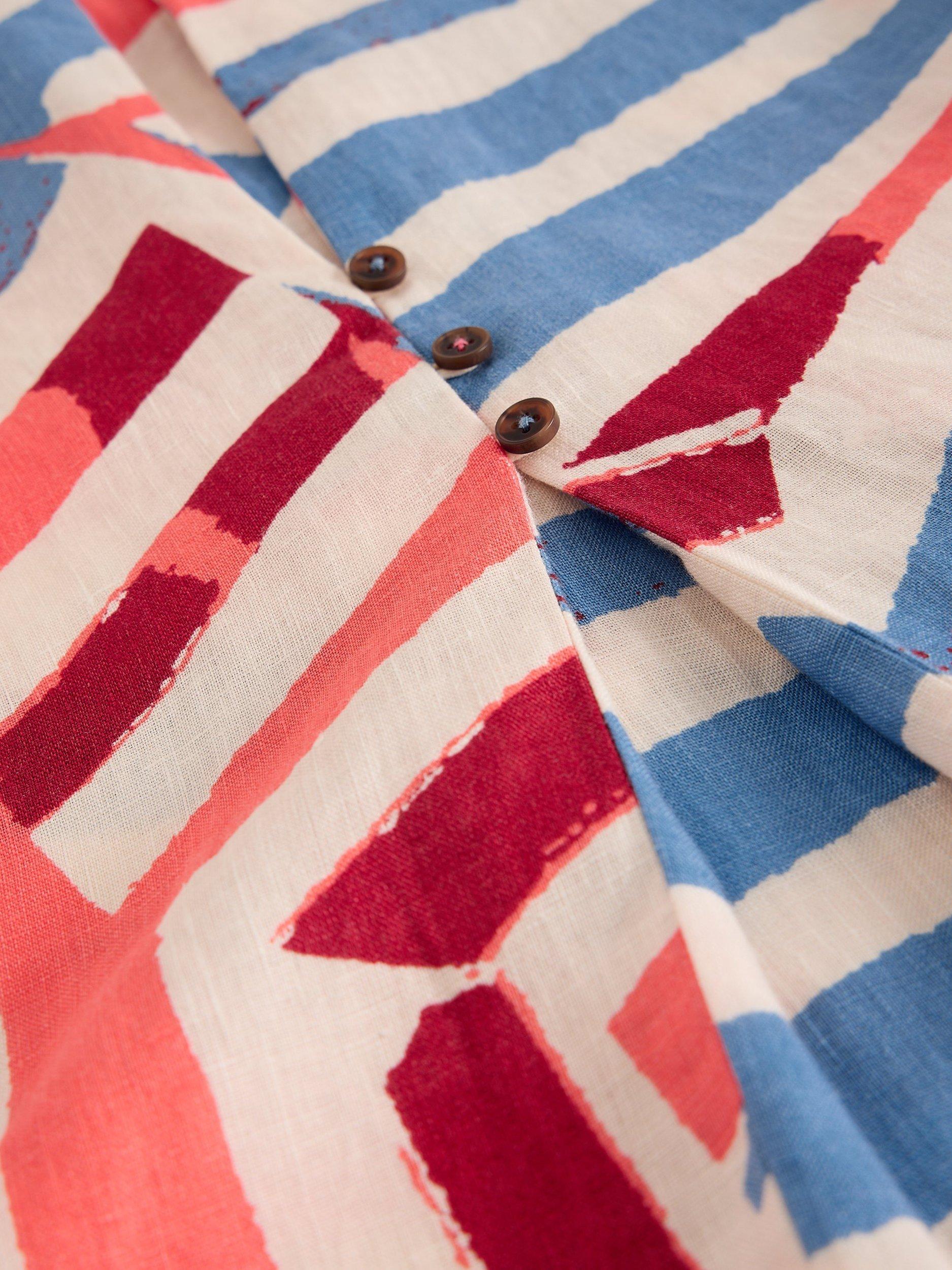 Product image 6 of 6, which shows White Stuff Bianca Abstract Pure Linen Tunic Top, Ivory/Multi, 6