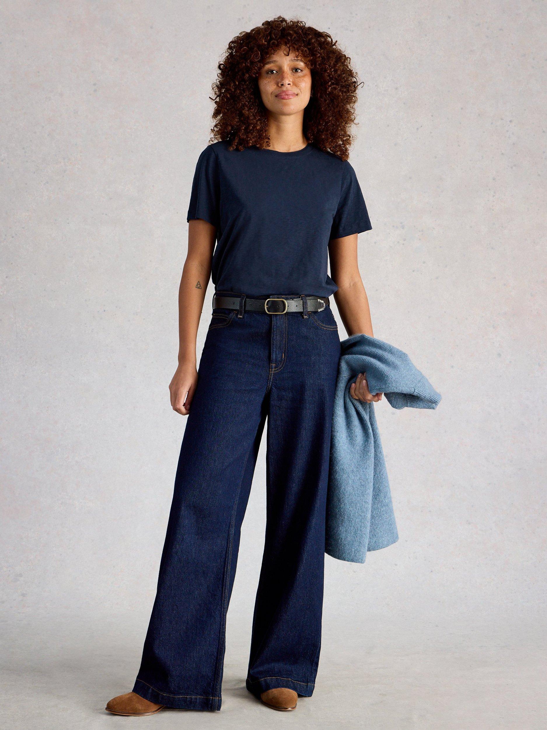 Product image 1 of 6, which shows White Stuff Clara Crew Neck T-Shirt, Blue, 6