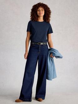 White Stuff Clara Crew Neck T-Shirt, Blue, Blue