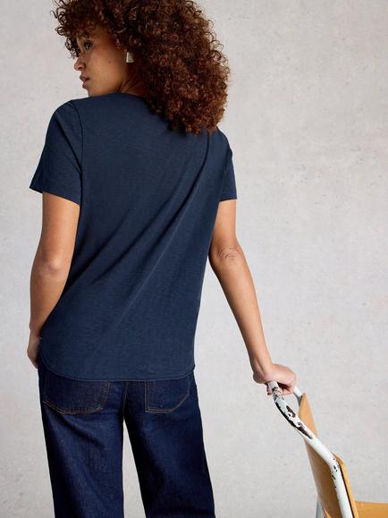 White Stuff Clara Crew Neck T-Shirt, Blue - view 2, Blue