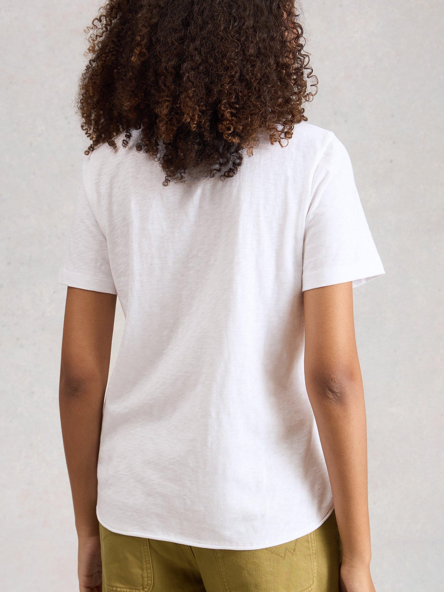 Product image 2 of 2, which shows White Stuff Clara Round Neck T-Shirt, Brilliant White, 6