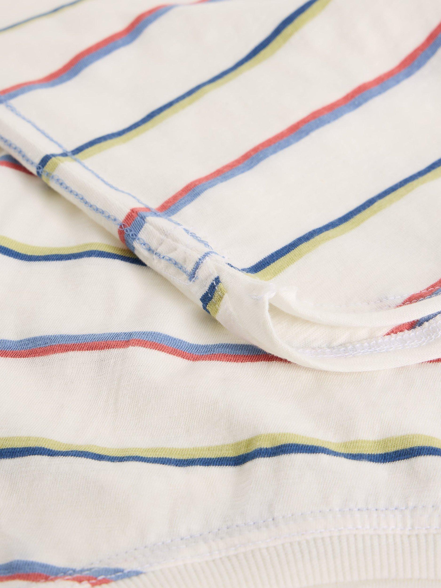 Product image 6 of 6, which shows White Stuff Clara Stripe Crew Neck T-Shirt, White/Multi, 6