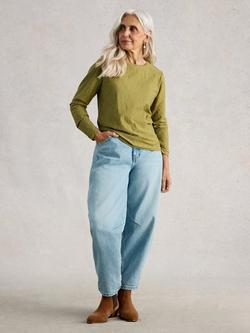 White Stuff Clara Textured Stripe Top, Green, Green