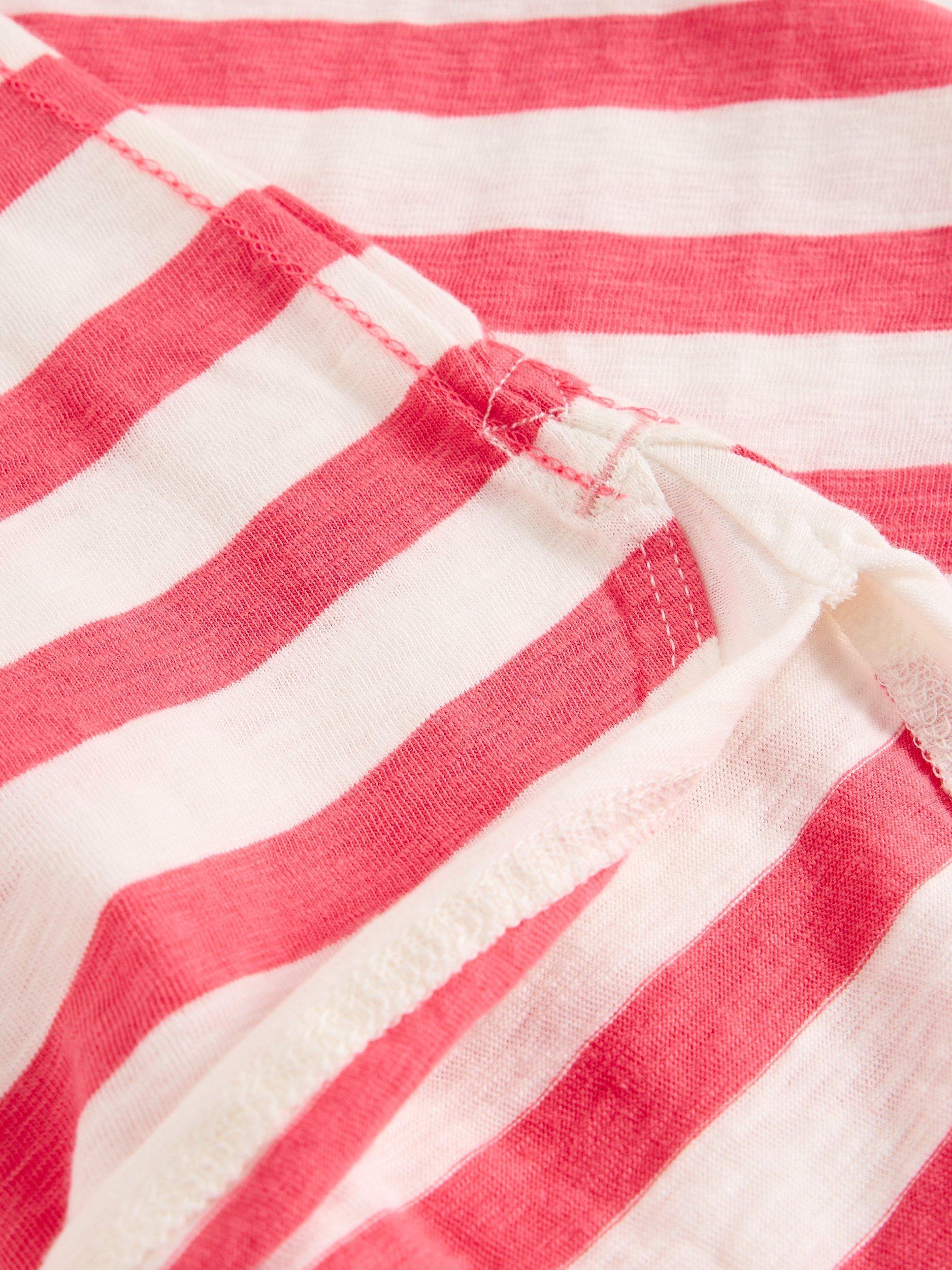 Product image 6 of 6, which shows White Stuff Clara Stripe Long Sleeve Top, White/Pink, 6