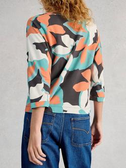 White Stuff Demi Slouch Jersey Top, Blue/Multi - view 2, Blue/Multi