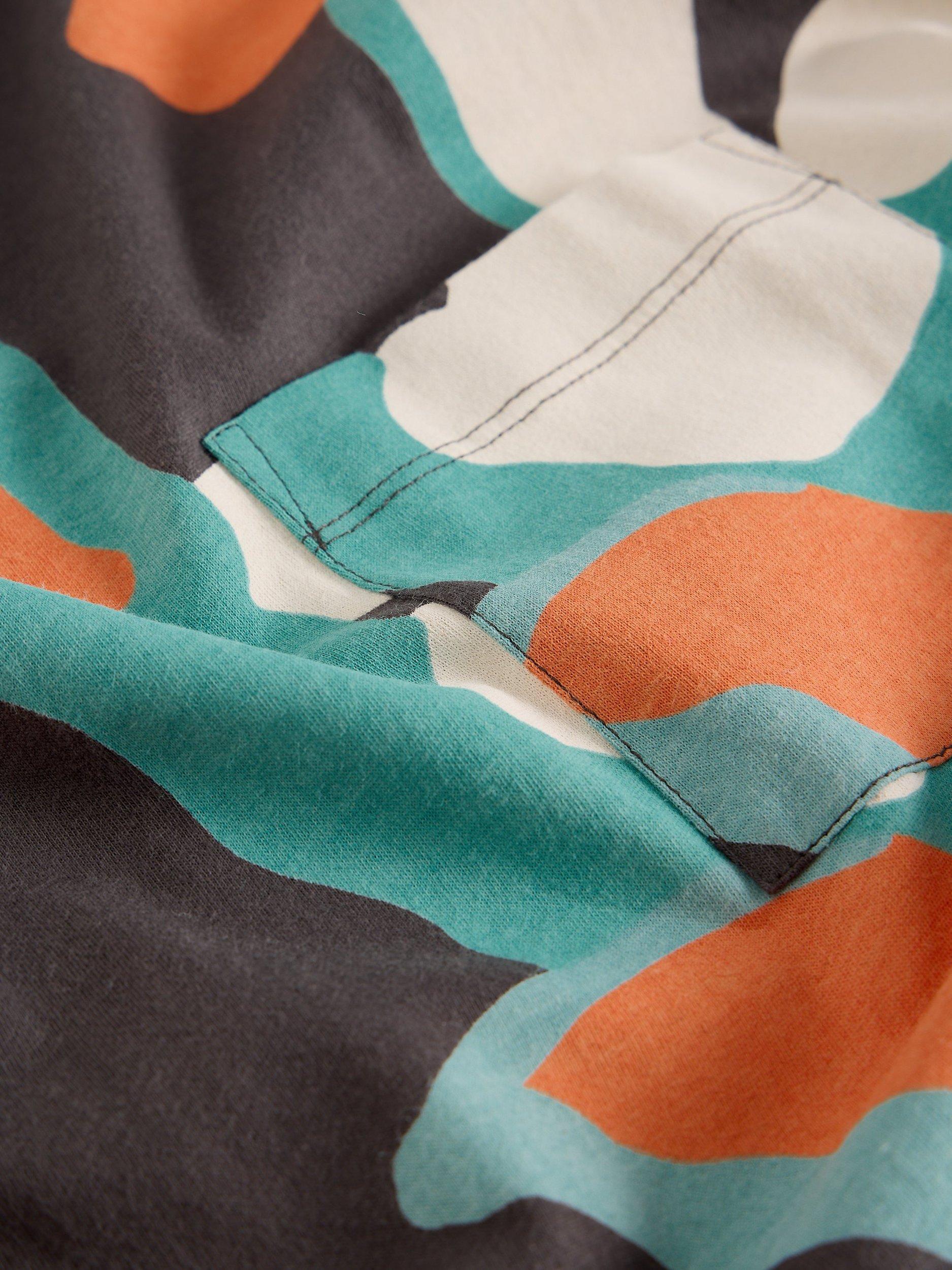 Product image 6 of 6, which shows White Stuff Demi Slouch Jersey Top, Blue/Multi, 6