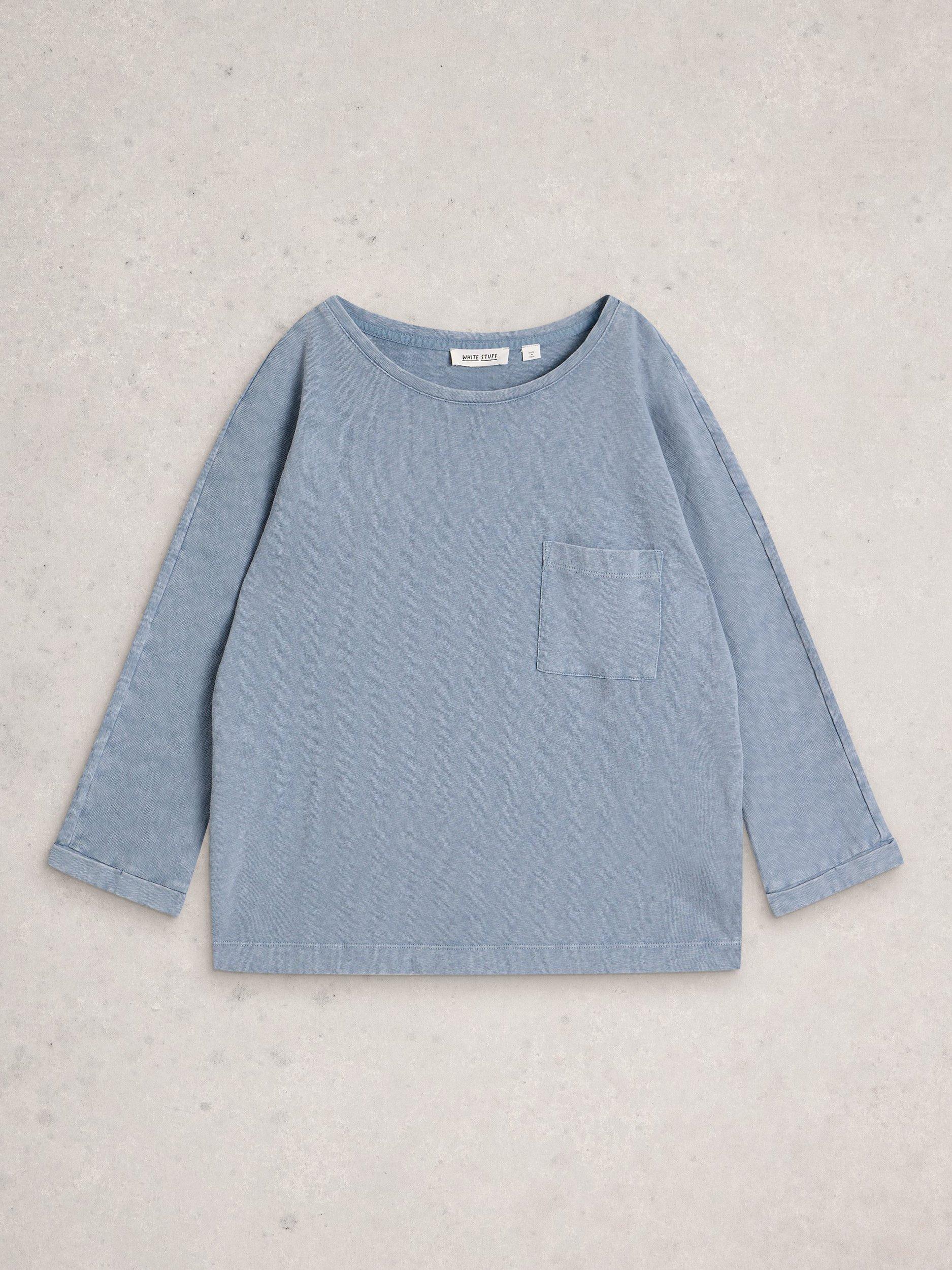 Product image 5 of 6, which shows White Stuff Demi Slouch Jersey Top, Blue, 6