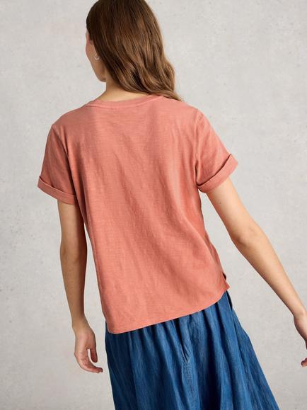 White Stuff Gina Embroidered T-Shirt, Pink - view 2, Pink