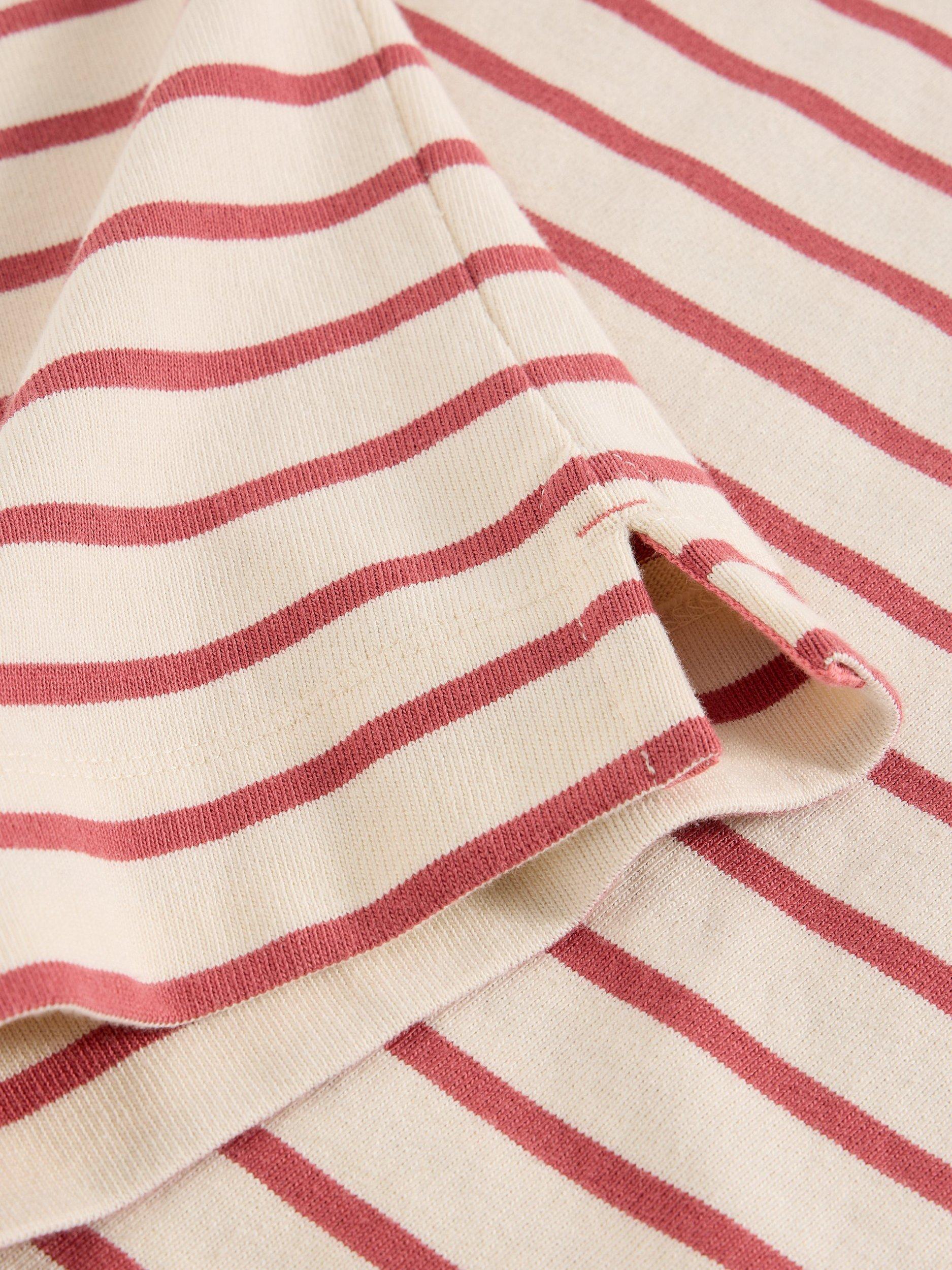Product image 6 of 6, which shows White Stuff Kat Stripe Jersey Top, Ivory/Red, 6