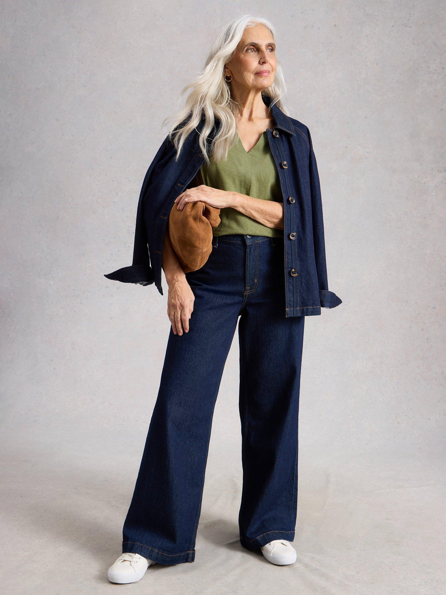 Product image 4 of 6, which shows White Stuff Nelly Notch Neck T-Shirt, Green, 6