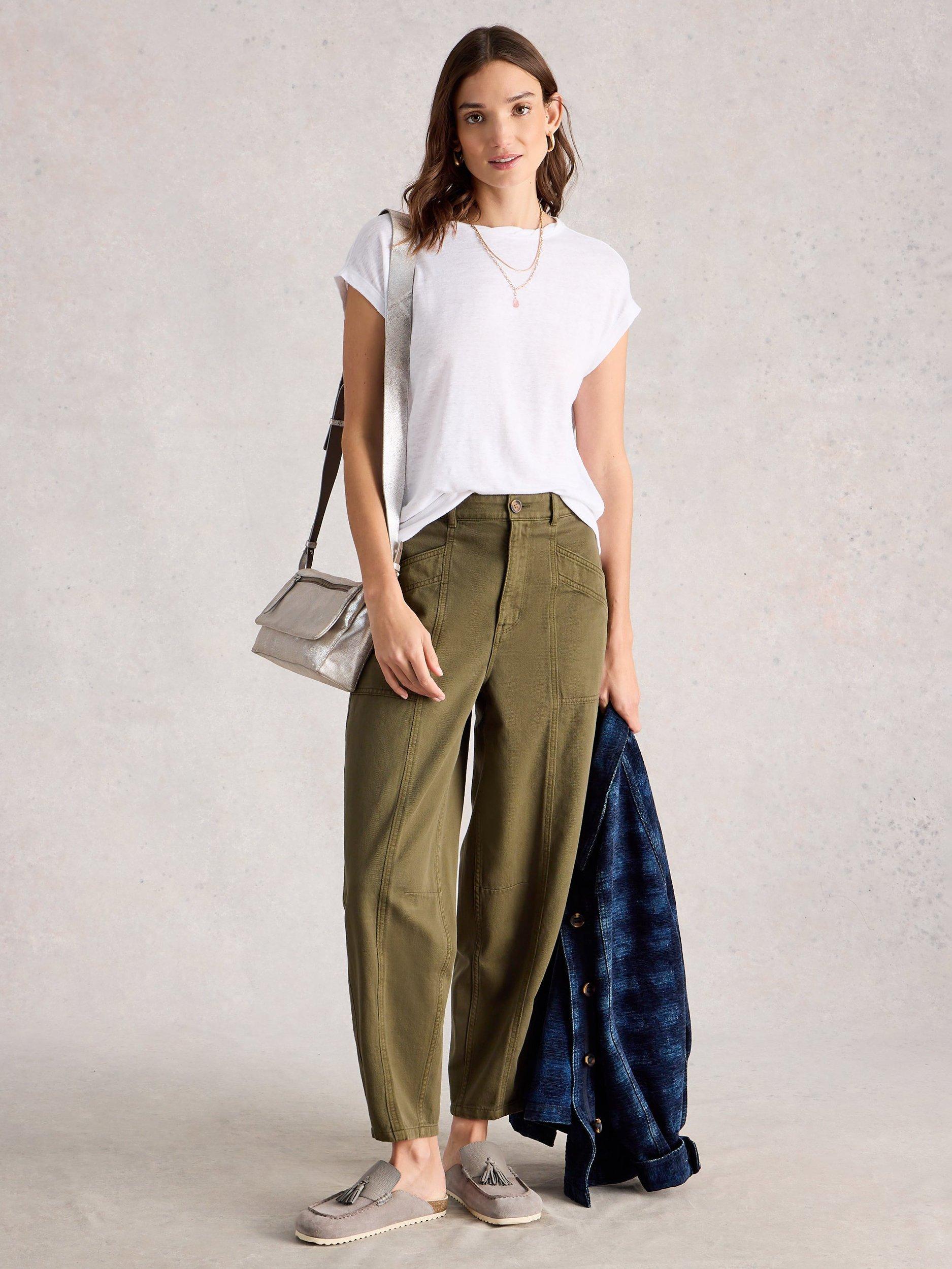 Product image 1 of 6, which shows White Stuff Rowan Pure Linen T-Shirt, White, 6