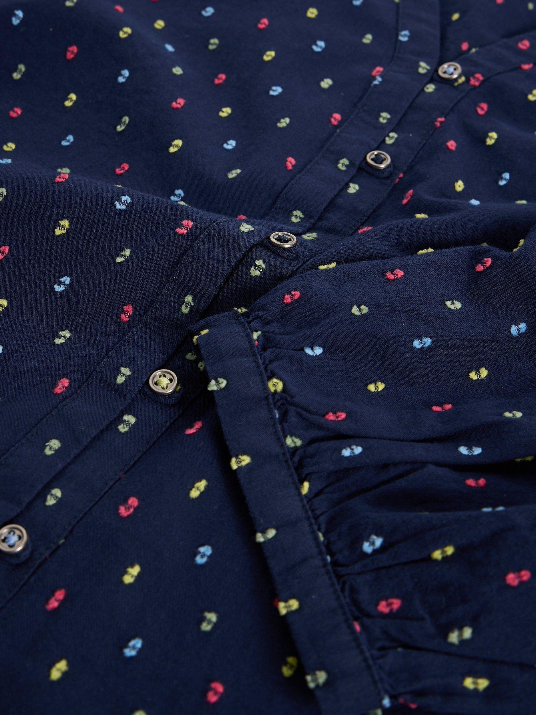 Product image 6 of 6, which shows White Stuff Ruby Embroidered Top, Navy, 6