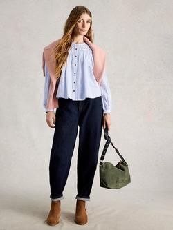 White Stuff Sammy Stripe Smock Top, Blue, Blue