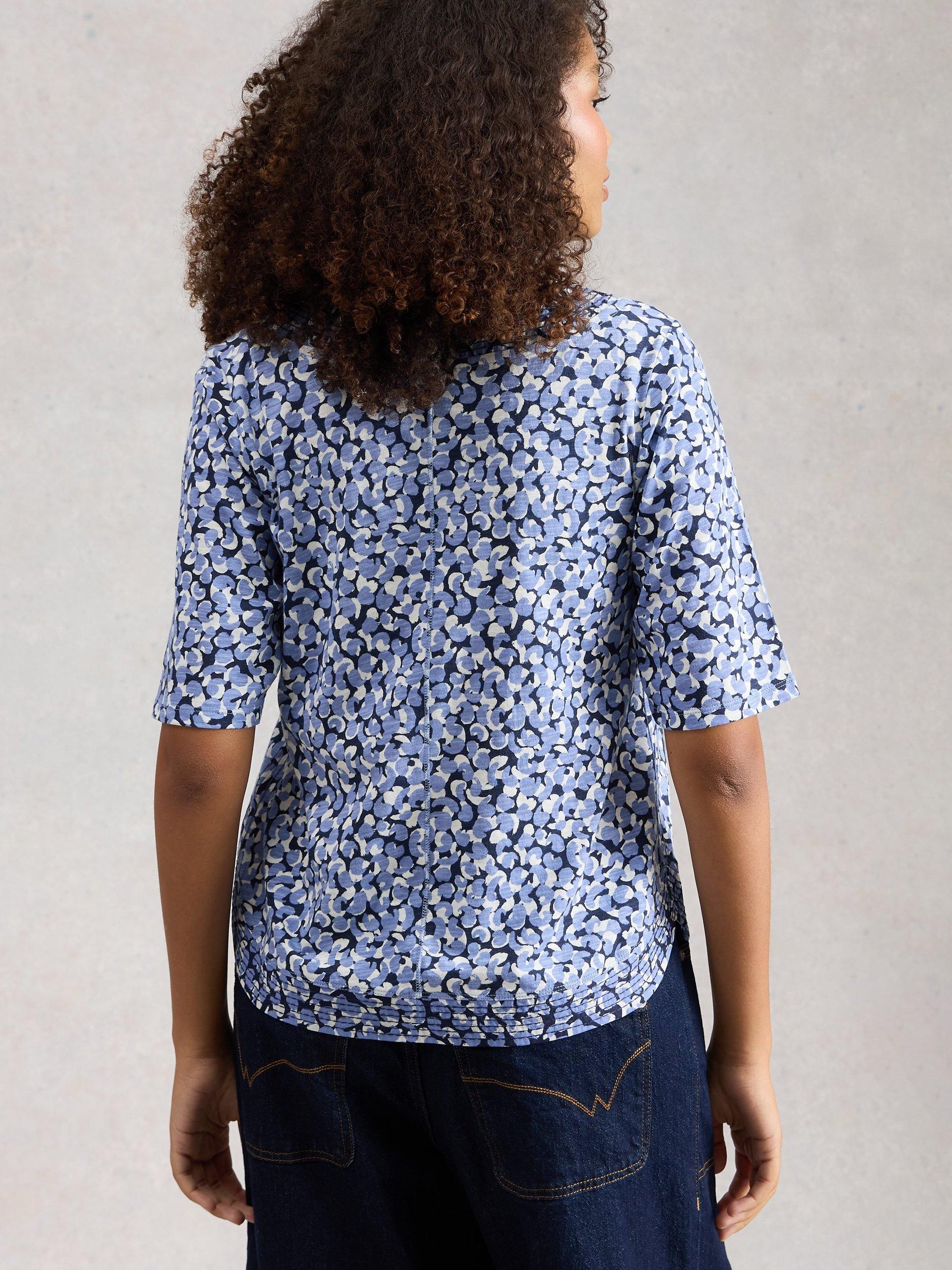 Product image 2 of 6, which shows White Stuff Weaver Abstract T-Shirt, Blue, 6