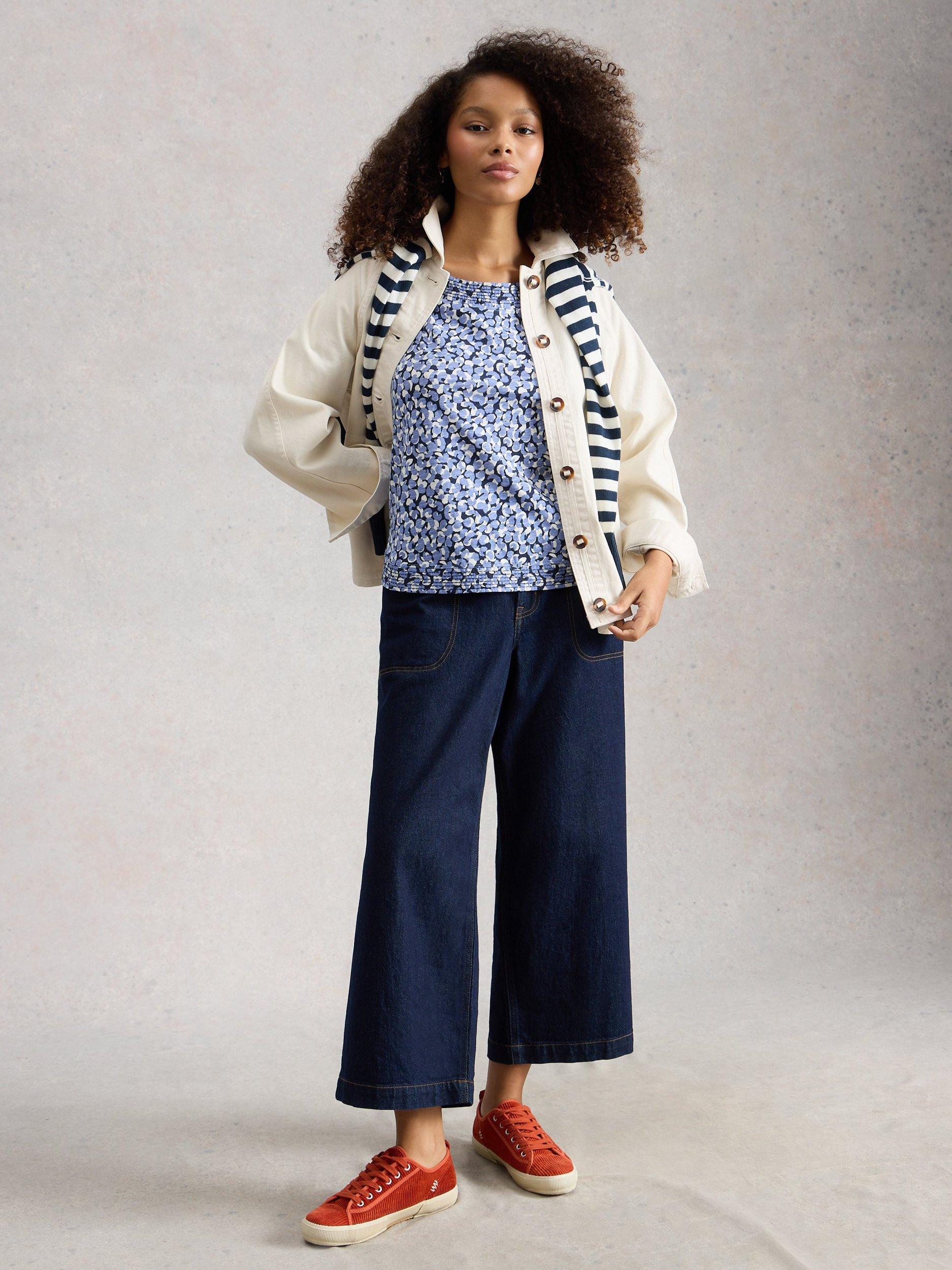 Product image 3 of 6, which shows White Stuff Weaver Abstract T-Shirt, Blue, 6